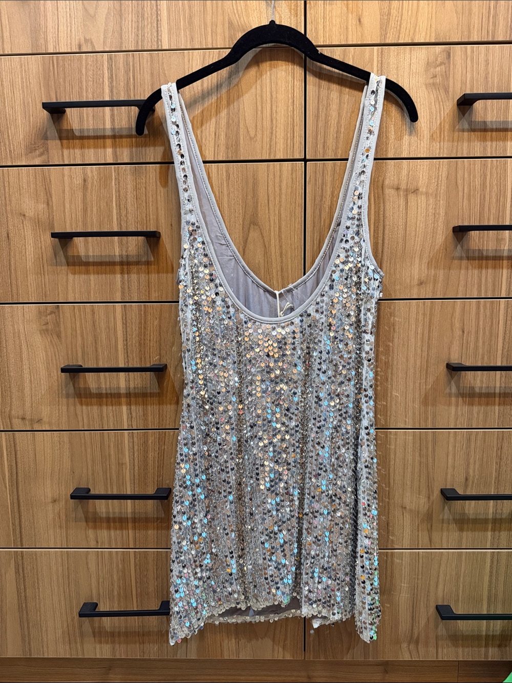 Peppermayo Iridescent Sequin Tank Dress in Silver - 6/M - Picture 2 of 4